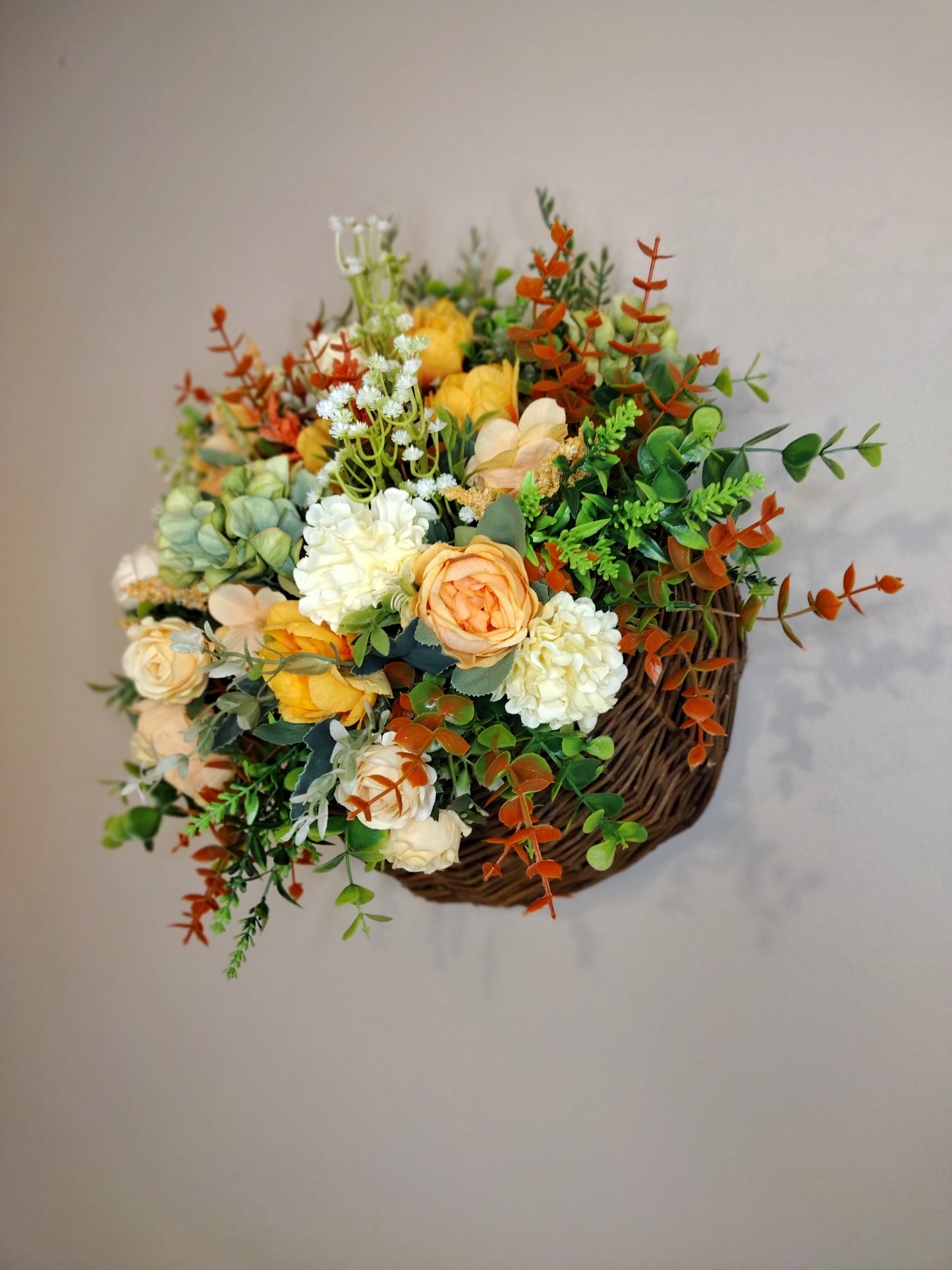 Artificial flower hanging basket A