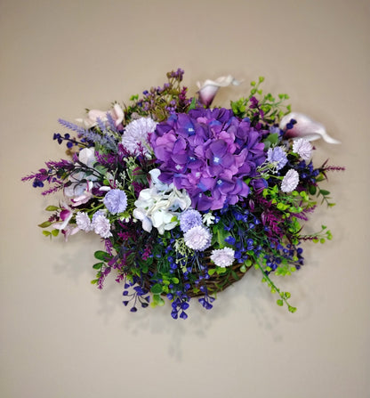 Artificial flower hanging basket D