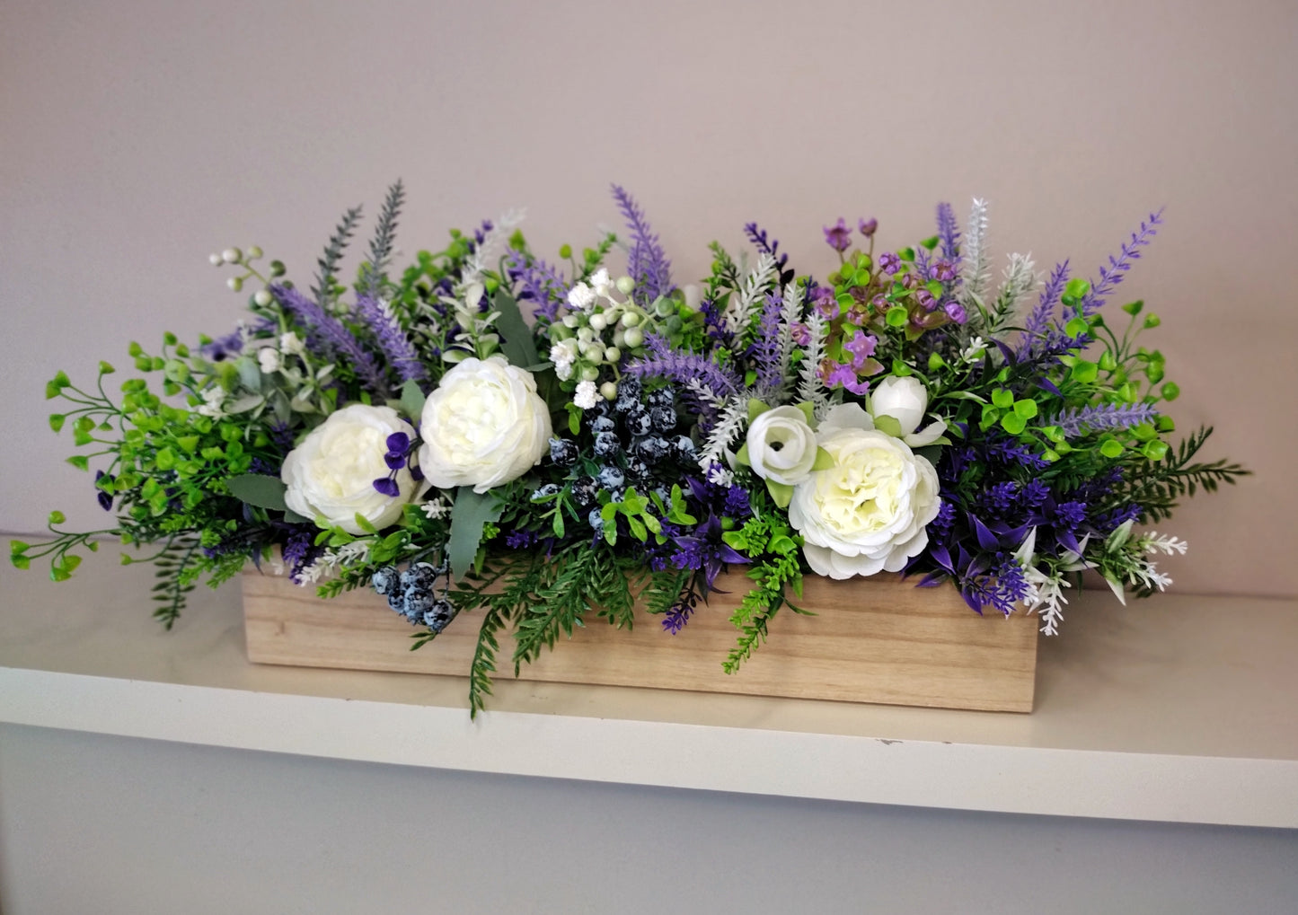 Artificial flowers in a wooden box I