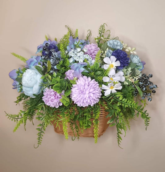 Artificial flowers in a basket W